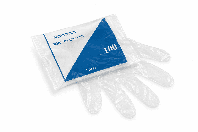 כפפות ניילון ארוזות בשקית — 100 יח'
