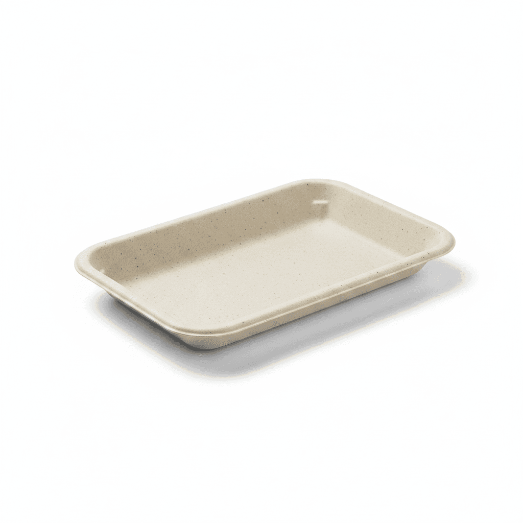 מגש נבט חיטה מלבני מתכלה 230×135 — כלי מתכלה על רקע לבן