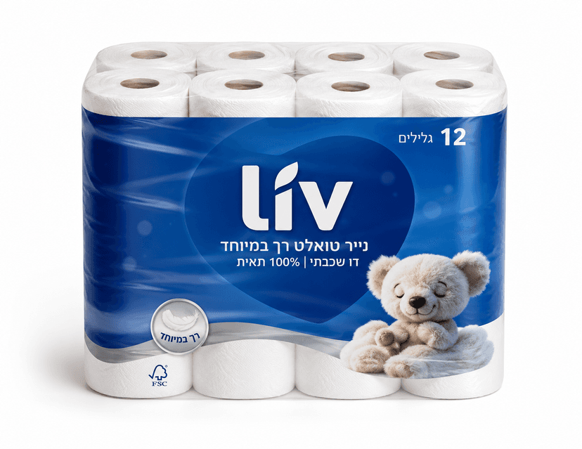 נייר טואלט 1/32 ליב 100% תאית